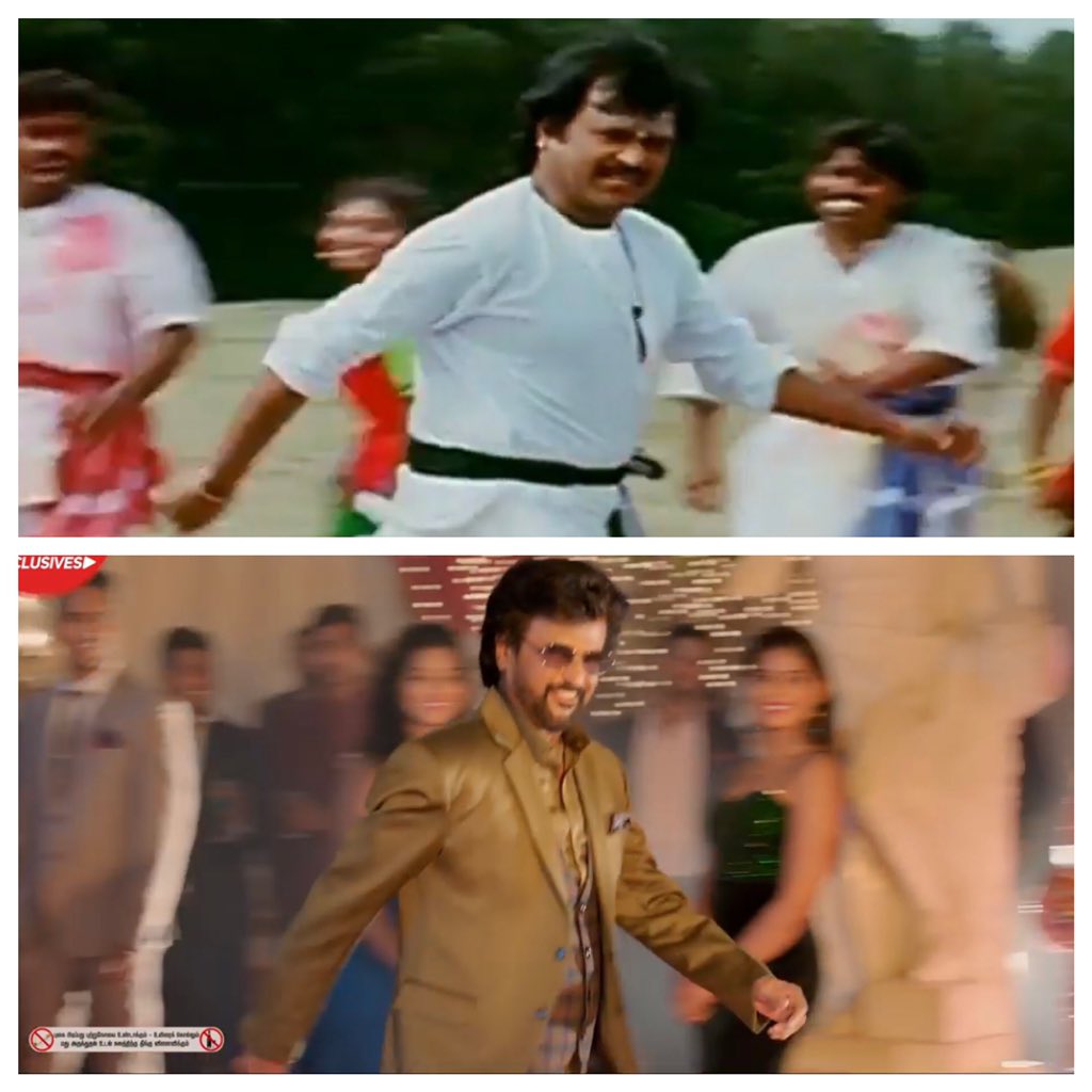rasi_gun's tweet photo. A Thalaivar intro song isnt complete without a round trolley shot with Thalaivars electric speed. 27 years between both shots. Just Thalaivar things... 

Thank you @ARMurugadoss @santoshsivan @anirudhofficial 

#Darbar 
#ChummaKizhi https://t.co/QgDBPVBt8E