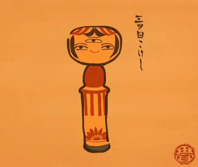 三つ目のこけし。
[3623番目]
#畳百鬼夜行絵巻 
