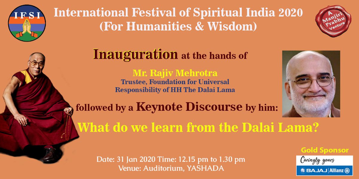 Excited to announce!
@SakalMediaNews @HindustanTimes @puneevents_com @PuneTimesOnline @IndianExpress @Lokmat #DalaiLama @PuneIntLitFest @manjiriprabhu @BajajAllianz @tapansinghel
#spiritualfestival #mindbodyspirit #meditation
@ThePuneMirror