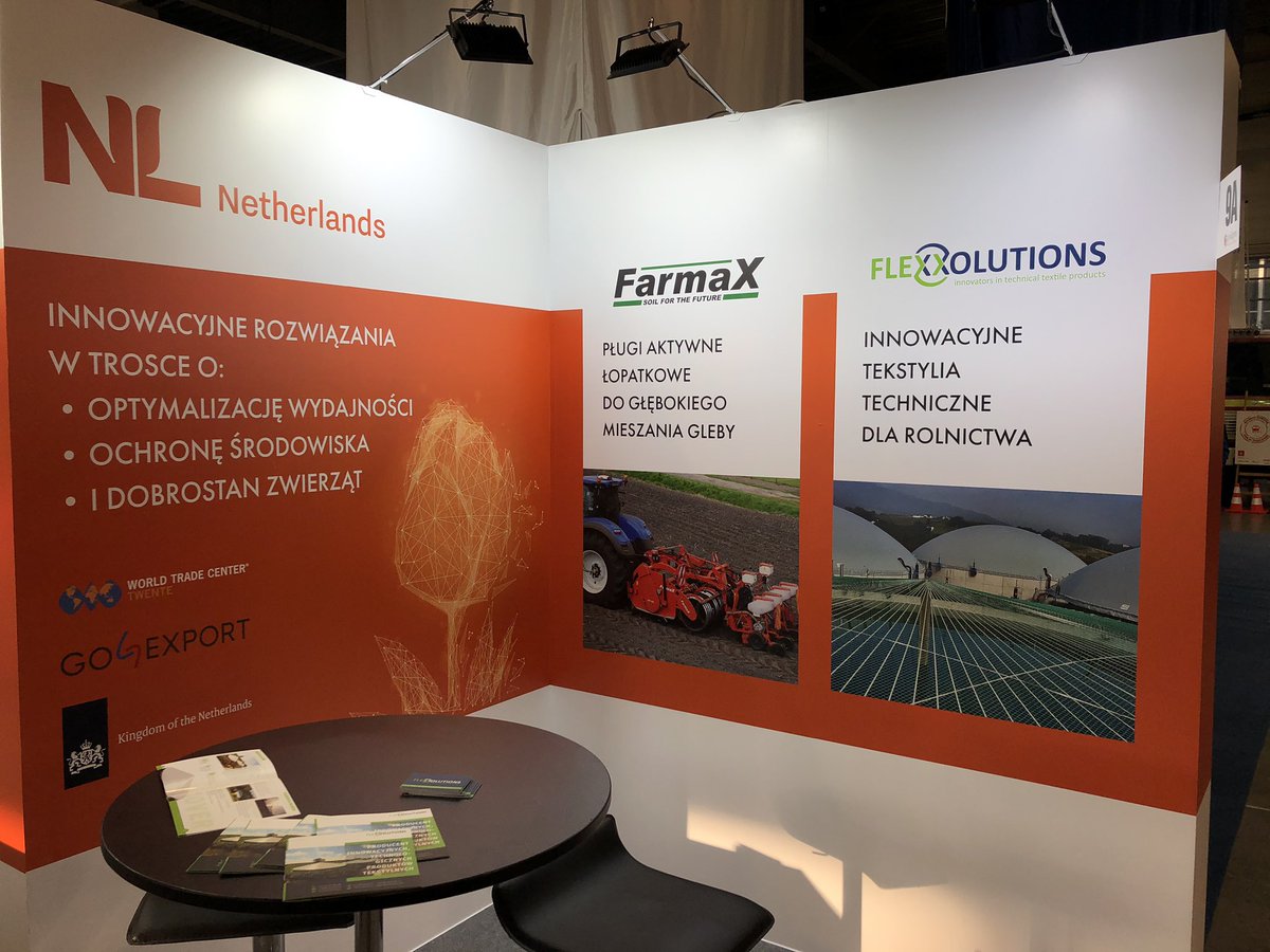 WTCTwente's tweet photo. Innovatieve bedrijven in agrarische sector uit @twente vertegenwoordigd op agribeurs @PolagraPremiery #Poznan @flexxolutions @eversagro #Farmax #GeoInfoSolutions @Trioliet_BV #AgriWatch @AA_Abkar #GO4Export https://t.co/LGTF9DA1Gx
