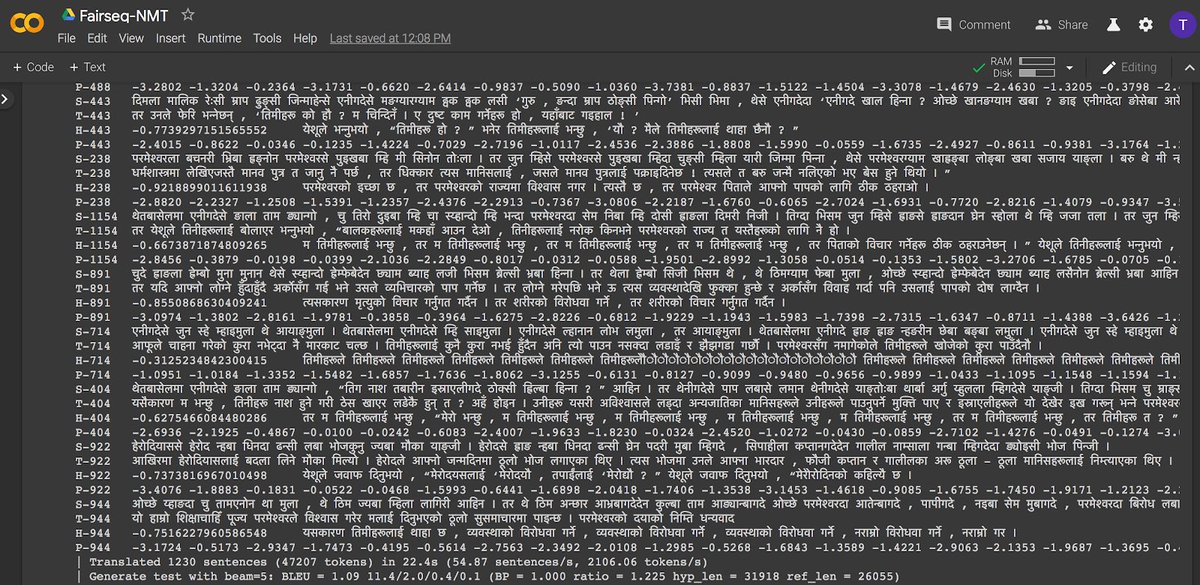 __Binaya__'s tweet photo. Machine Translation
BLEU: 1.09
#transformer #fairseq #machinelearning https://t.co/gY0AmS5xwl