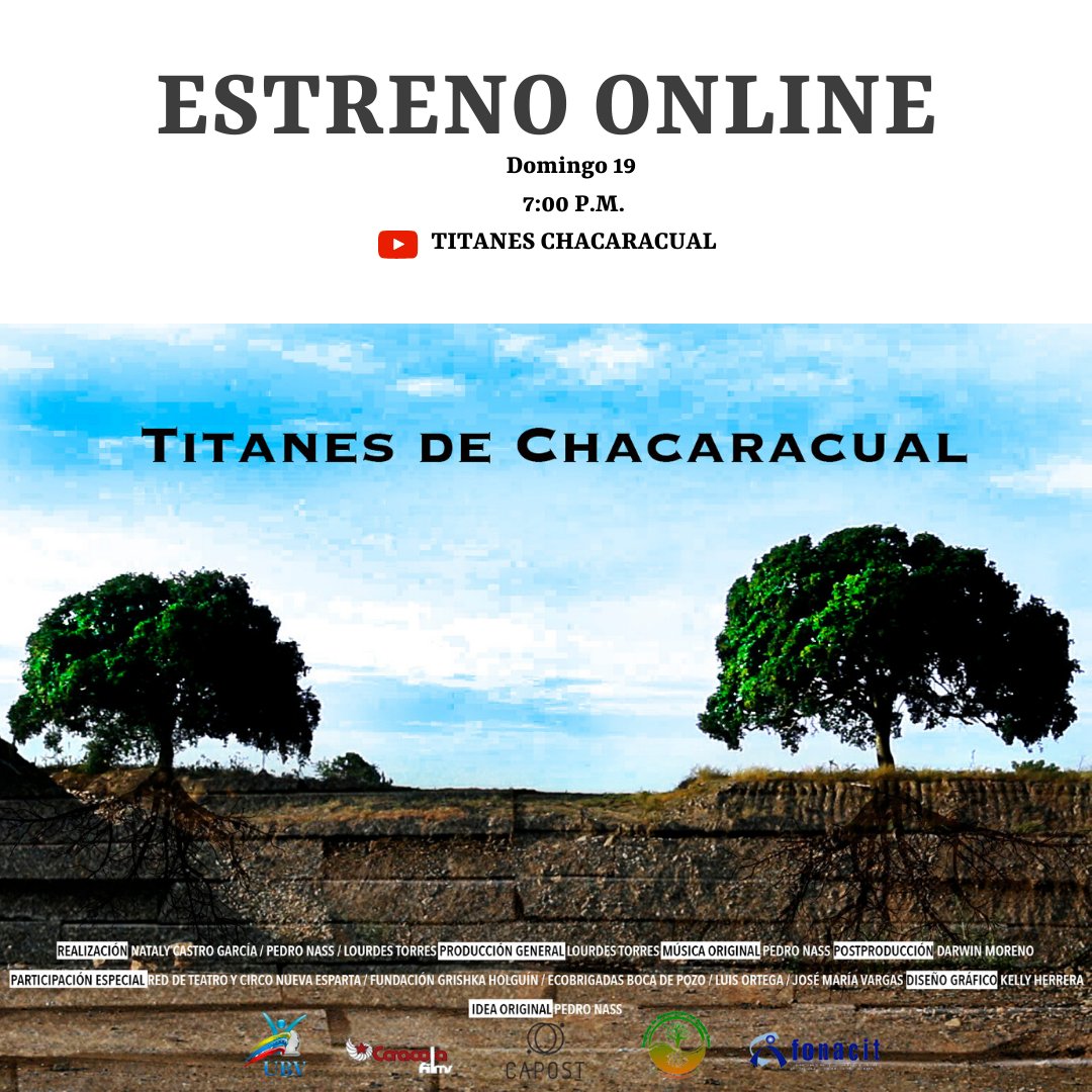 capost_studio's tweet photo. #Hoy #19ene por @YouTubeEspanol te invitamos a ver #TitanesDeChacaracual EL DOCUMENTAL
#ApoyaReservaFaunaDeMacanaoYa
#DecretaReservaFaunaMacanaoYa Para @NicolasMaduro responda con su firma. 
Una firma 🖊
Muchas vidas 🌳🌳 #cine #cultura #domingo #CineDocumental @RepartoDigital https://t.co/BxHxcbTXKO