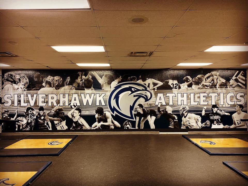 The upgrades continue! Be sure to check out the latest edition to our weight room courtesy of <a href="/LakeHowellFB/">Lake Howell Football</a>. Special thanks to @MarkAyad4 for all his hard work on the design. 
#NewHawkOnTheBlock