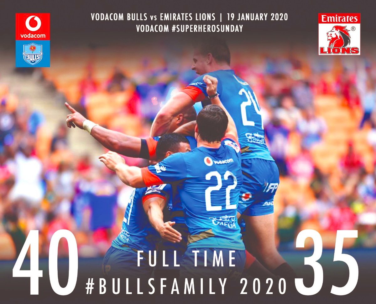 JustPlainX's tweet photo. 80β | Even with all the disruptive sub changes during the game, Great running rugby was on display from both sides, it was tons of fun to watch.
The Lead changed no leas than 8 times!
BULLS 40-35 LIONS (Final)
#SuperHeroSunday #BULvLIO @SuperRugby @vodacom #ssrugby #JayJBotes https://t.co/d8glmjZ28d