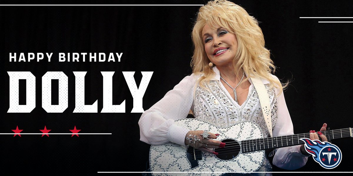 Titans's tweet photo. Happy Birthday @DollyParton! Let's do it for Tennessee! https://t.co/AfxXAeIgWj