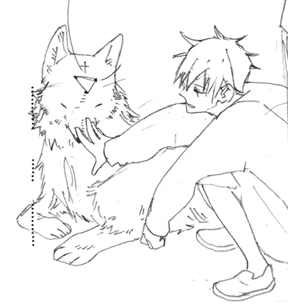 相変わらず先生が描けない呪いにかかってるけど、今日は玉犬ちゃんを2回描いたので自分的には満足。 