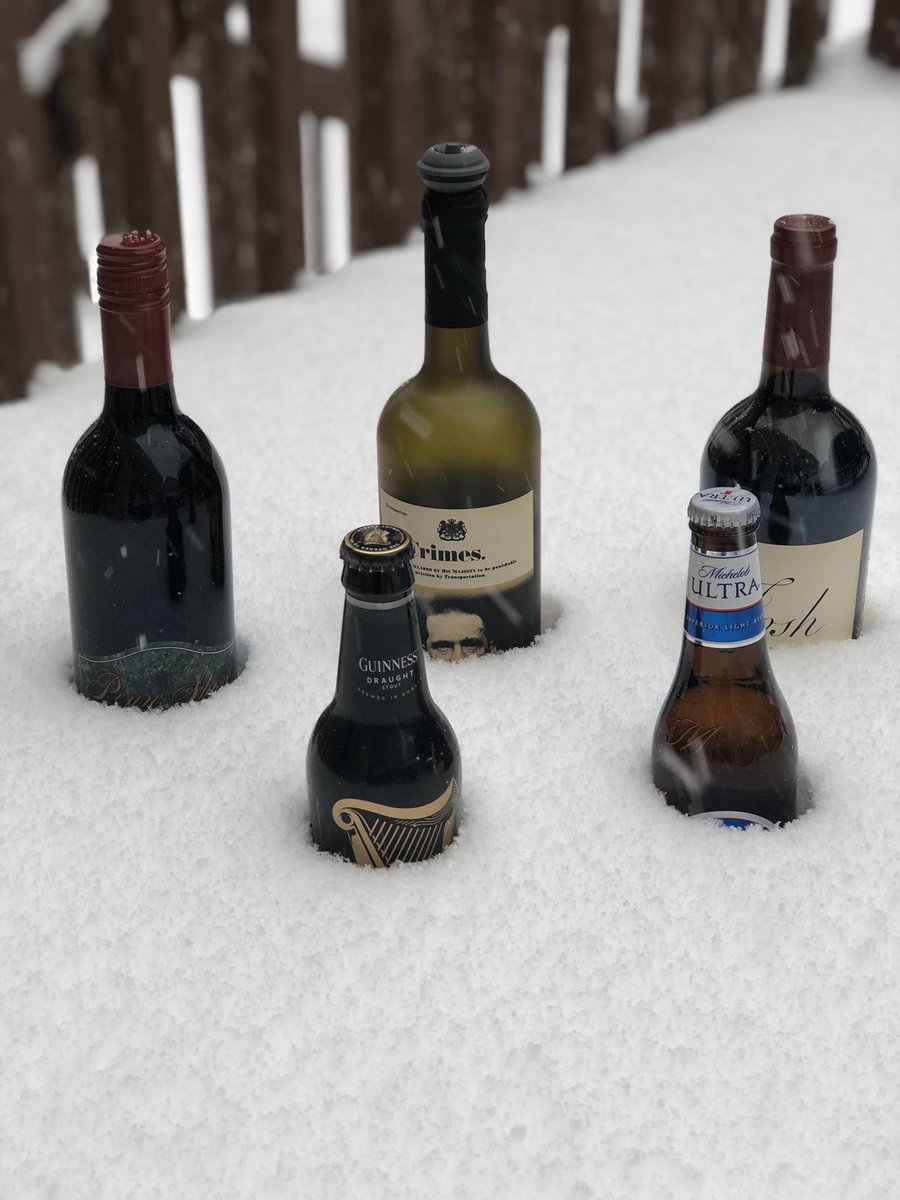 Tammynurse4U's tweet photo. How we measure snow in Erie Pa. more snow on the way #ErieSnow #wine #SundayFunday https://t.co/OV38D2QRDh