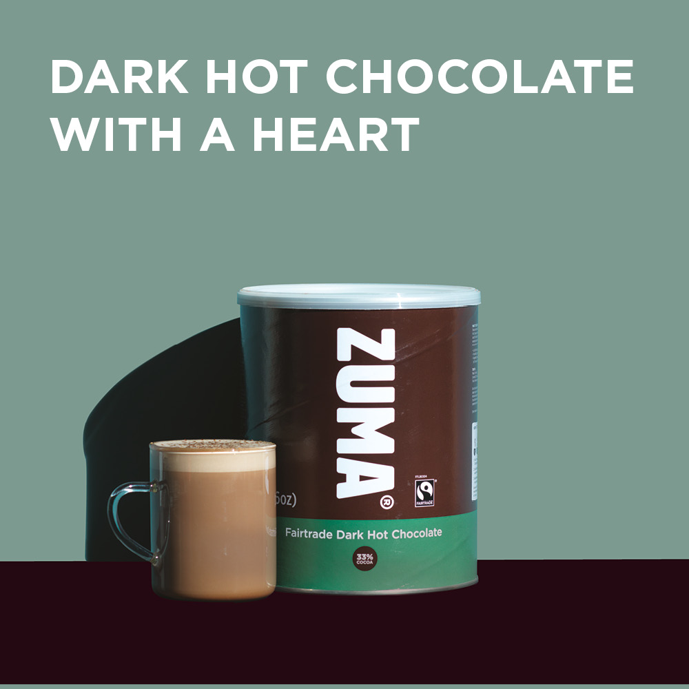 Made with Fairtrade cocoa and sugar, and no artificial flavours, colours or preservatives, our Fairtrade Dark hot chocolate is pretty special. #fairtrade #hotchocolate #fairnessforfarmers