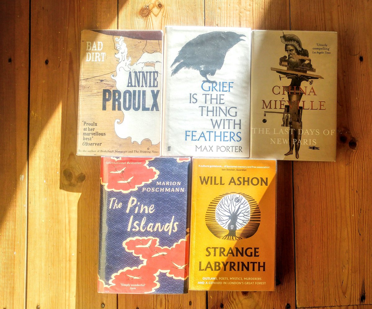 Dan_M_writer's tweet photo. Meanwhile, here's my first library haul of the year! Feels far too long since I read any Proulx, so especially looking forward to starting on that. #toread #supportyourlocallibraries https://t.co/tDHiEpaTgS