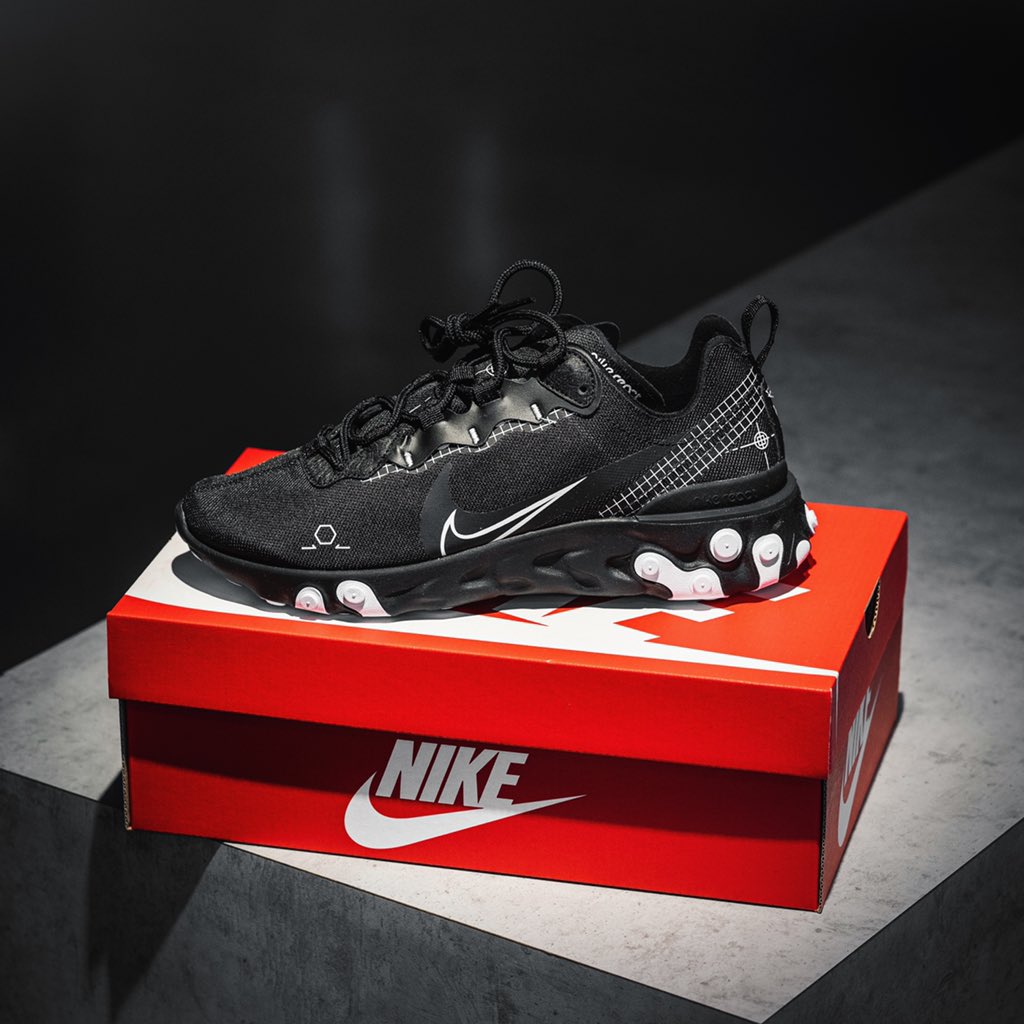 Nike React Element 55 Black/White-Red - CU3009-001