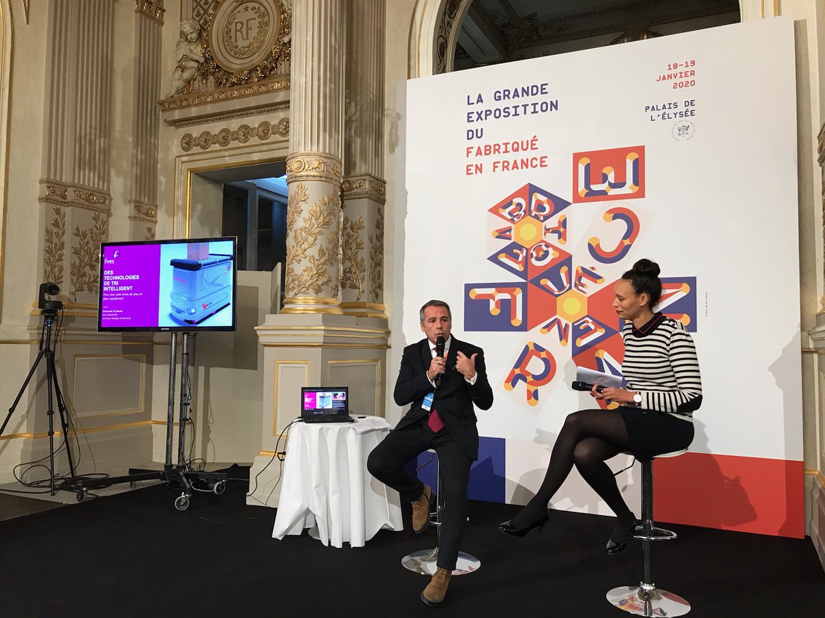 fivesgroup's tweet photo. Live 🔴 #FabriqueEnFrance
🎙Marc Aouston, Dir. Stratégie de Fives: "Nous sommes fiers de présenter aujourd'hui  à l'Élysée le GENI-Ant, une révolution pour le tri intelligent dans les secteurs de la messagerie et du e-commerce"

@usineextra  @AoustonMarc #innovations https://t.co/PoQcf5cfF1