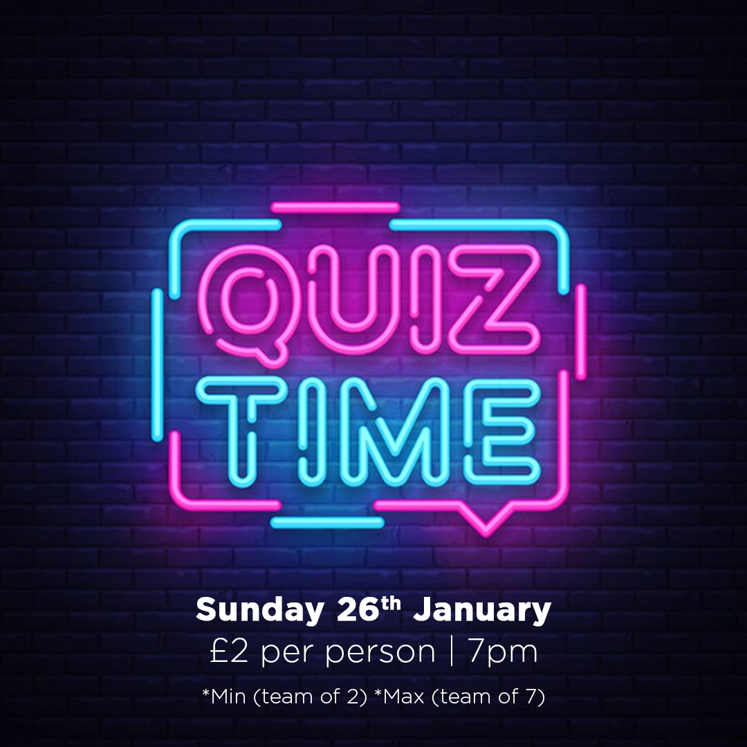 Back by popular demand, join us for our first quiz night of the year! Order a burger and some loaded fries from the bar and get ready to test your general knowledge! 🌟🙌