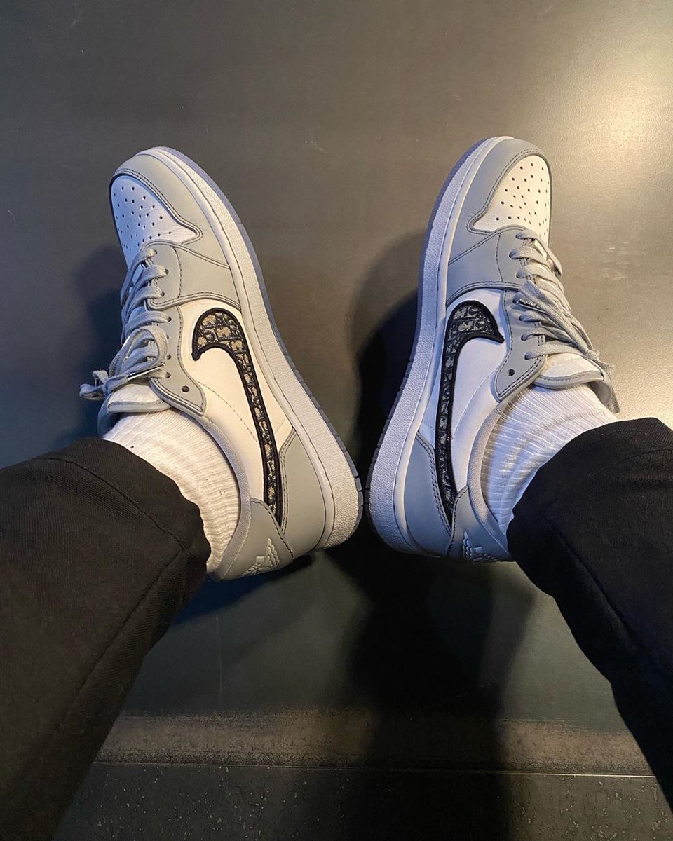 The Drop Date Kim Jones Provides A Further On Foot Look At The Upcoming Nike X Dior Air Jordan 1 Low Will You Be Hoping To Pickup This High End Spin