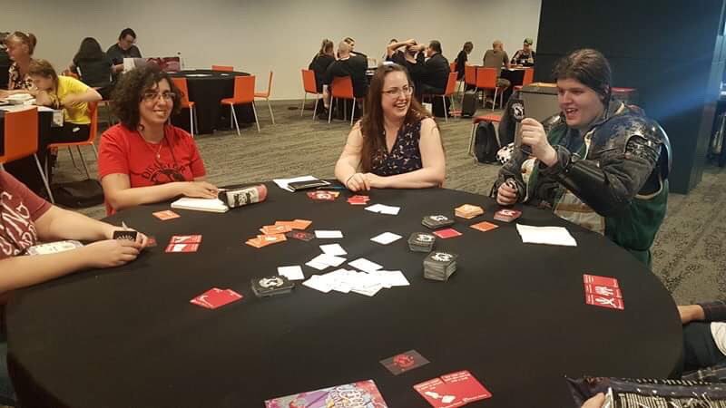 DsterMstersGame's tweet photo. Had a great time playing games at #arcanacon this year. Thanks everyone who stopped by! #gamedesign #cardgame #gamedev https://t.co/7DffqF0jy1