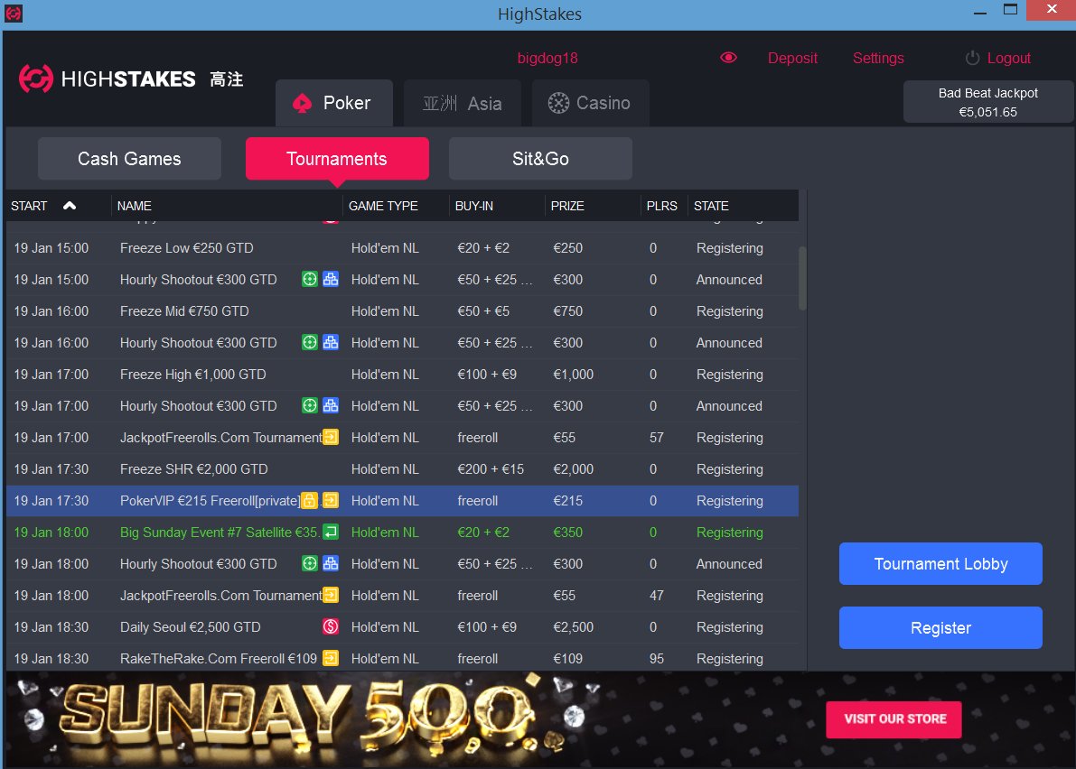 PokerVIP's tweet photo. Daily freerolls until Feb 1st over on @highstakes. €215 tickets up for grabs. 
Password: VIP123 https://t.co/8muml0Tfe4
