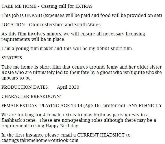 Please #RT #retweet @takemehome_film is currently #casting for 4 non-speaking female #extra #supportingartist roles for a Birthday Party flashback scene !!😀📽️ #castingcall #takemehome_film #girls #teenagers #opportunity #shortfilm #partyscene
