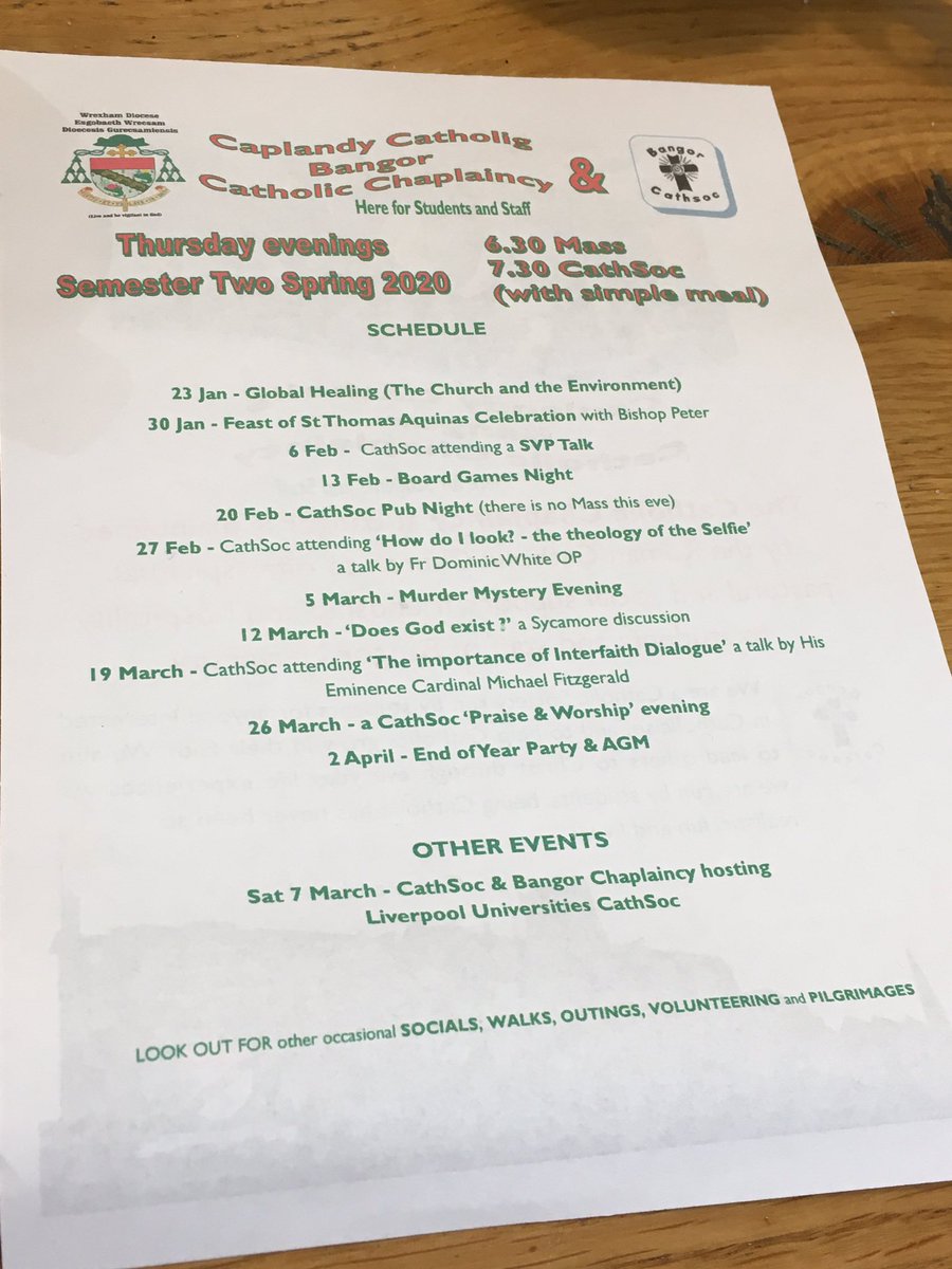 CathSoc Bangor tweet media