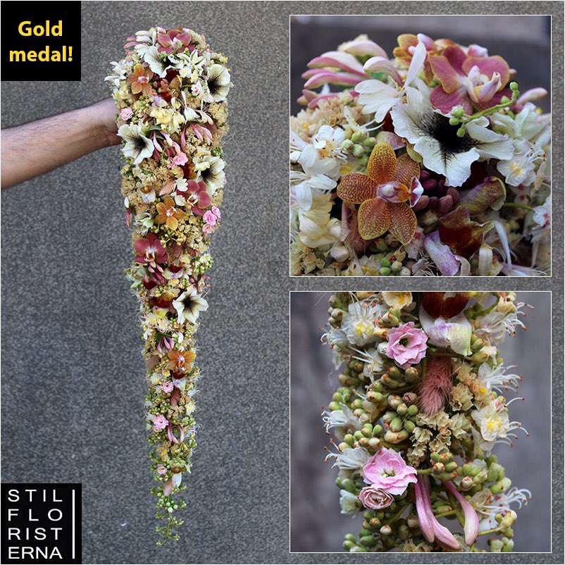 Grattis Linköping o Sverige! Stilfloristernas konstnärlige ledare Jimmy Englund tog medalj i alla 4 tävlingsgrenar i den enorma internationella tävlingen Årets floristdesigner i världen 2019! Klart bäst bland svenska tävlande, med 1 guld, 1 silver o 2 brons!