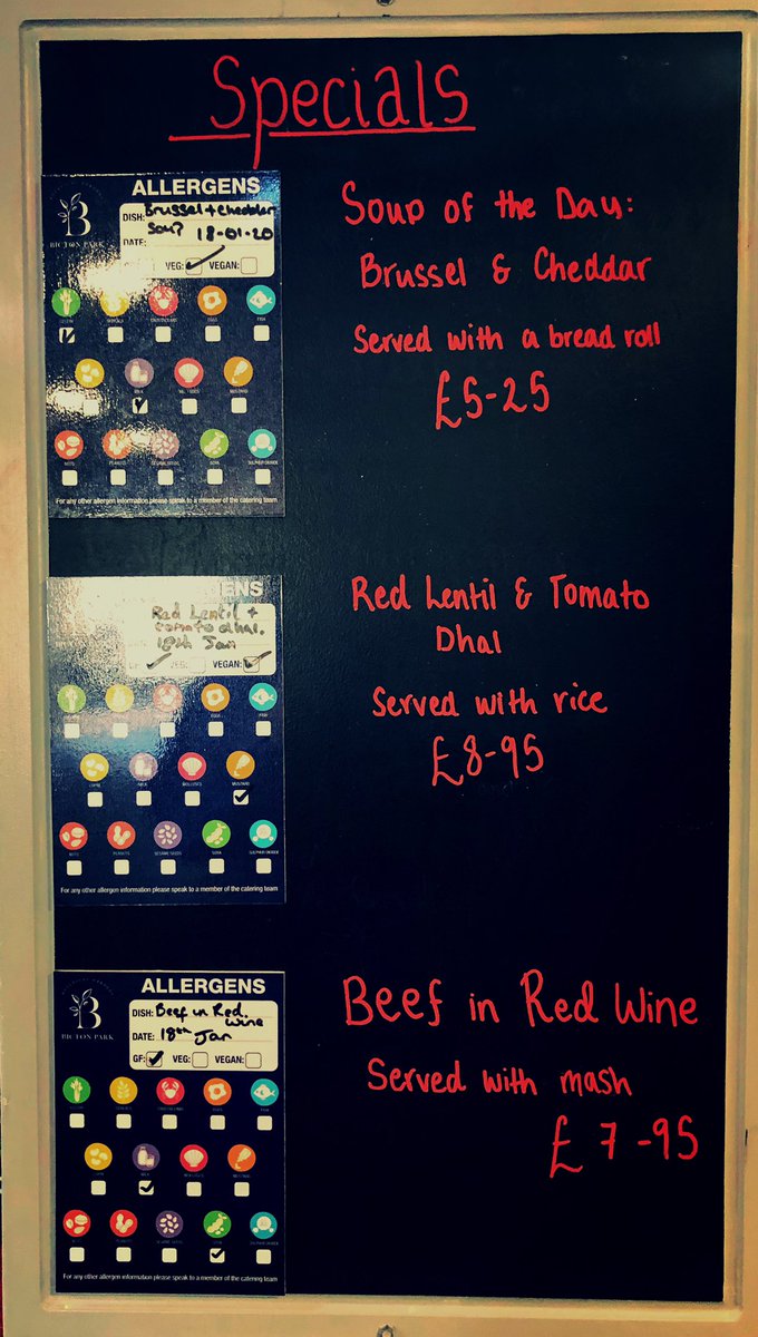 Our new special board with easy to read and understand allergens #food #allergens