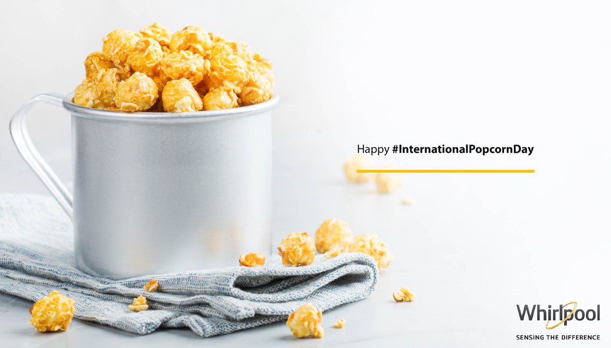 WhirlpoolSA's tweet photo. Happy #InternationalPopcornDay. Celebrate with this easy to make recipe. Have popcorn that is already popped. Add 1 cup of butter in a pan, 1 cup of brown sugar, 1 tsp of vanilla essence and half a tsp of baking soda.  Drizzle the mixture on the prepared popcorn and mix. Enjoy! https://t.co/M1Z3smGzb7