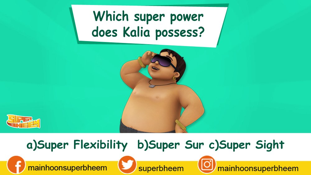 SuperBheem's tweet photo. Do you know about our Kalia Ustaad's Super Power? Share your Answer!!
#KaliaUstaad #KaliasSuperPower #SuperBheemTrivia #AnswerThis #FunQuestion #PickTheRightAnswer #SuperBheem https://t.co/kBlyjl3wg5