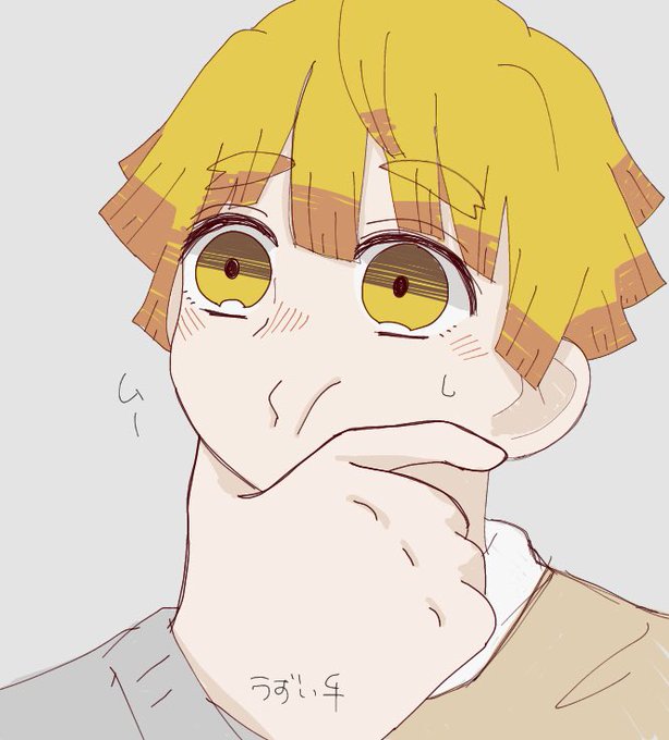 73さんがTwitterに投稿した我妻善逸(鬼滅の刃)のイラスト。