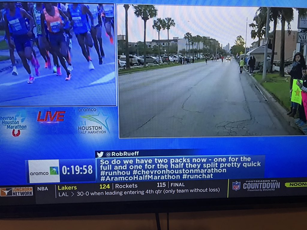 Hey look my tweet made the telecast #houmarathon #chevronhoustonmarathon #AramcoHalfMarathon #runchat