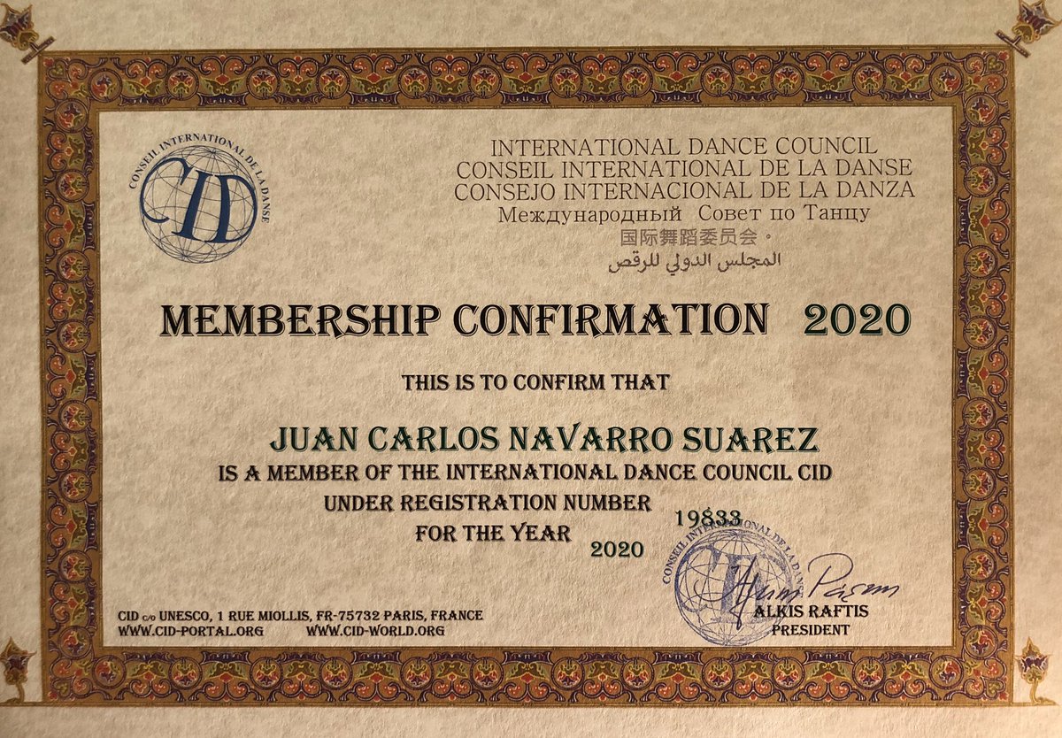 jcnsbaile's tweet photo. Miembro del Consejo Internacional de la Danza 2020 #cidunesco #CIDdanza https://t.co/eeAhh5y867