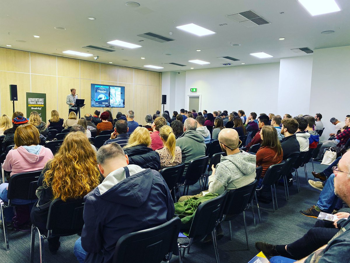 The ‘World of Adventure’ Theatre has filled up to listen to Gavin Anderson talk about the trekking opportunities among some of the world’s most stunning landscapes, not only that but they actually collaborate with the communities that live in these remote areas ✨#ATS2020