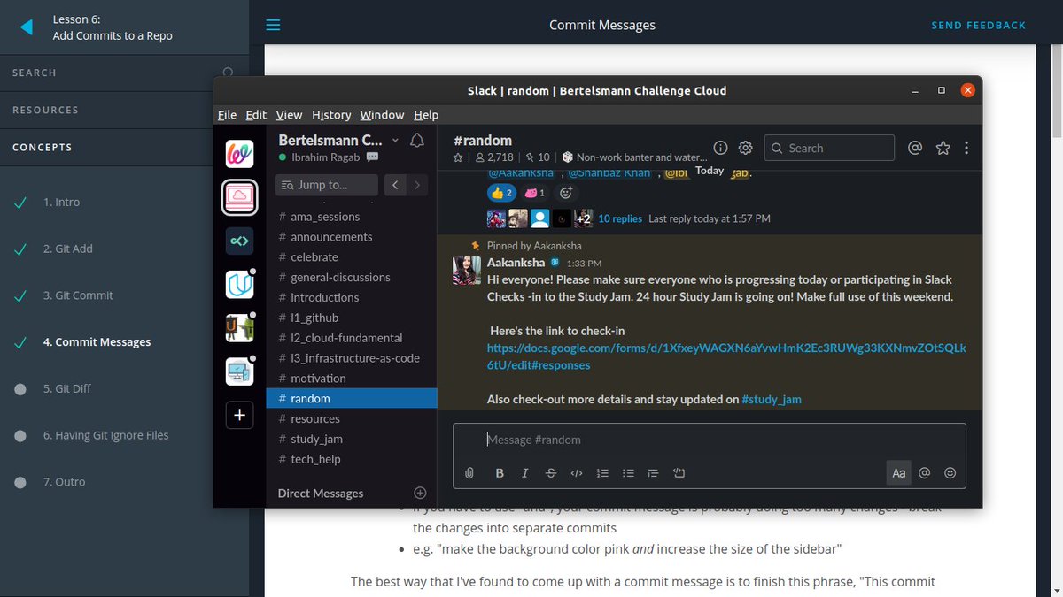 AbrahamRagab's tweet photo. very helpful study jam @udacity in Bertelsmann cloud challenge, great community active 24/h π, excited about being part of this program.
the third day in the challenge, Lesson 6 almost done
#UdacityTechScholars #PoweredByBertelsmann
#CloudIsTheLimit #BingeLearning
#StudyJamFam https://t.co/W21dSqPT7G