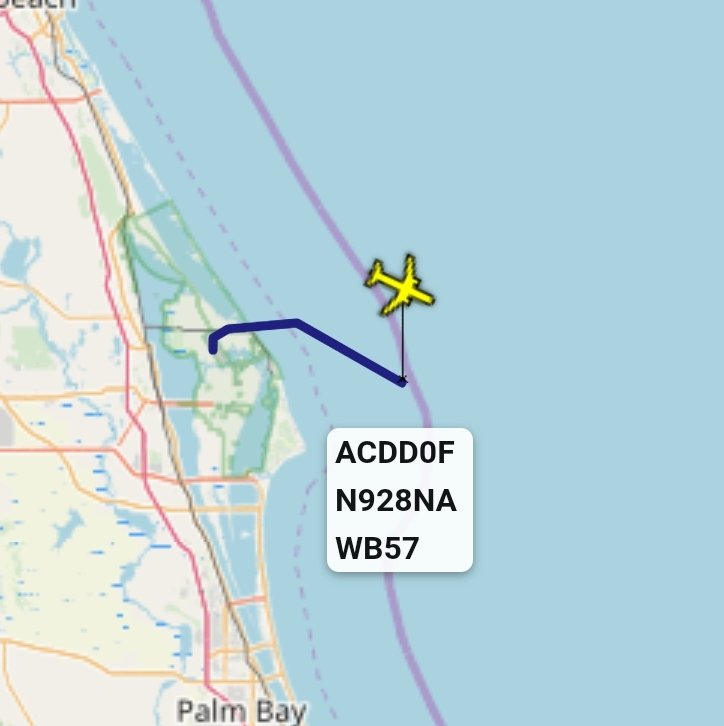 is_keelu's tweet photo. NASA
Martin/General Dynamics WB-57F Canberra
Spotted off the coast of #Florida
#N928NA #ACDD0F #WB57 https://t.co/ewIUas5HmY