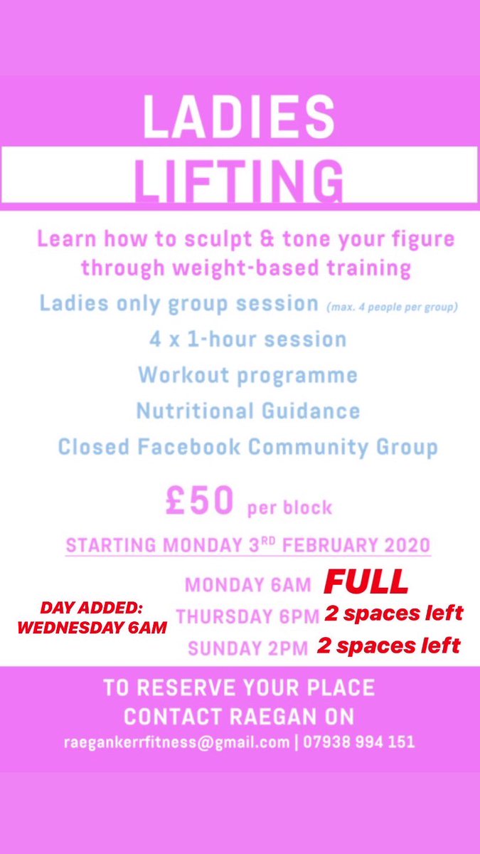 Ladies lifting starting this February!