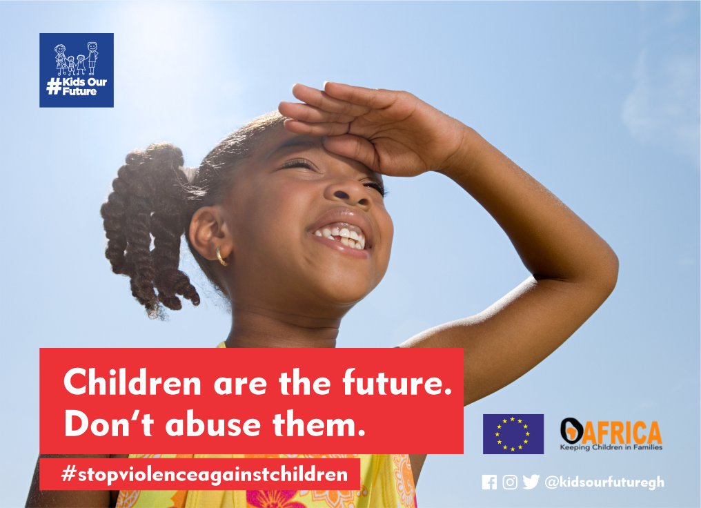 KidsOurFutureGh's tweet photo. Our future depends on the #children we raise to take care of us later in life. How we raise them defines the #future future they will have and how they will treat us also. Don’t abuse children.
#stopviolenceagainstchildren
#kidsourfuture https://t.co/DjgEj0mFkA