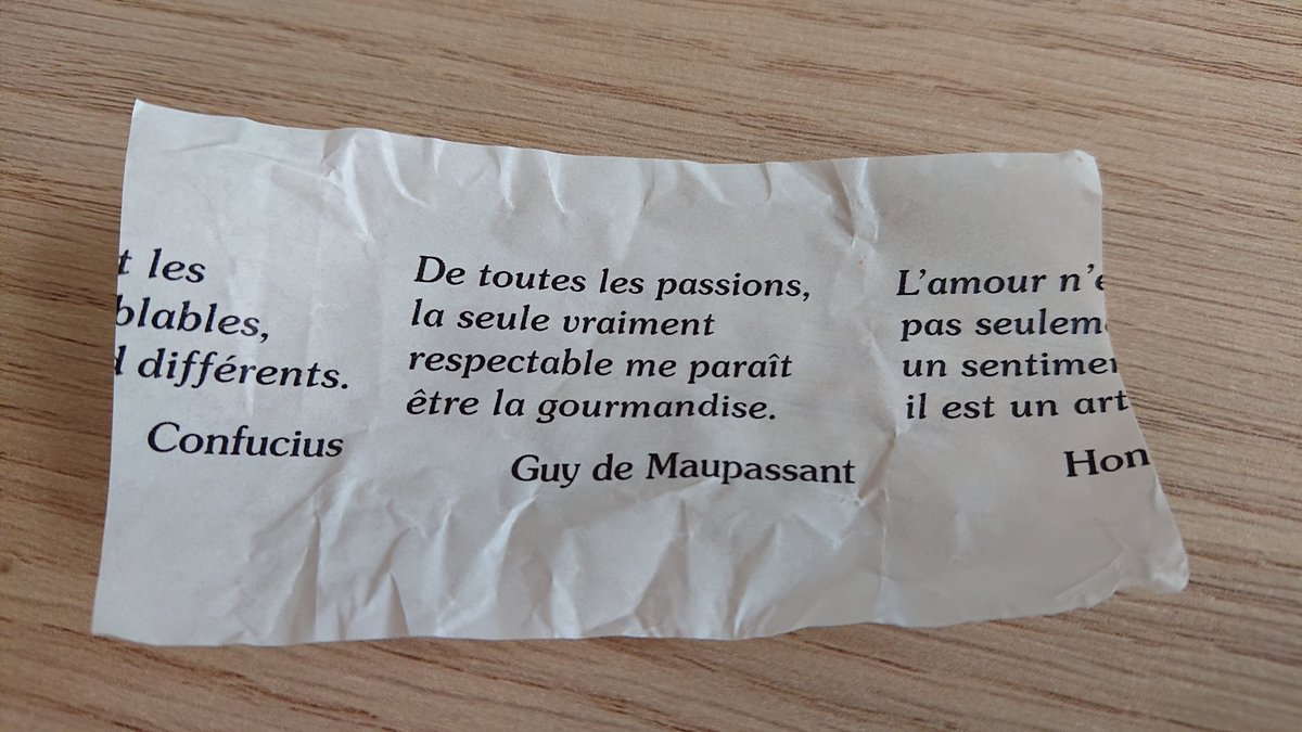 Il y a tant de sagesse dans les papillotes...