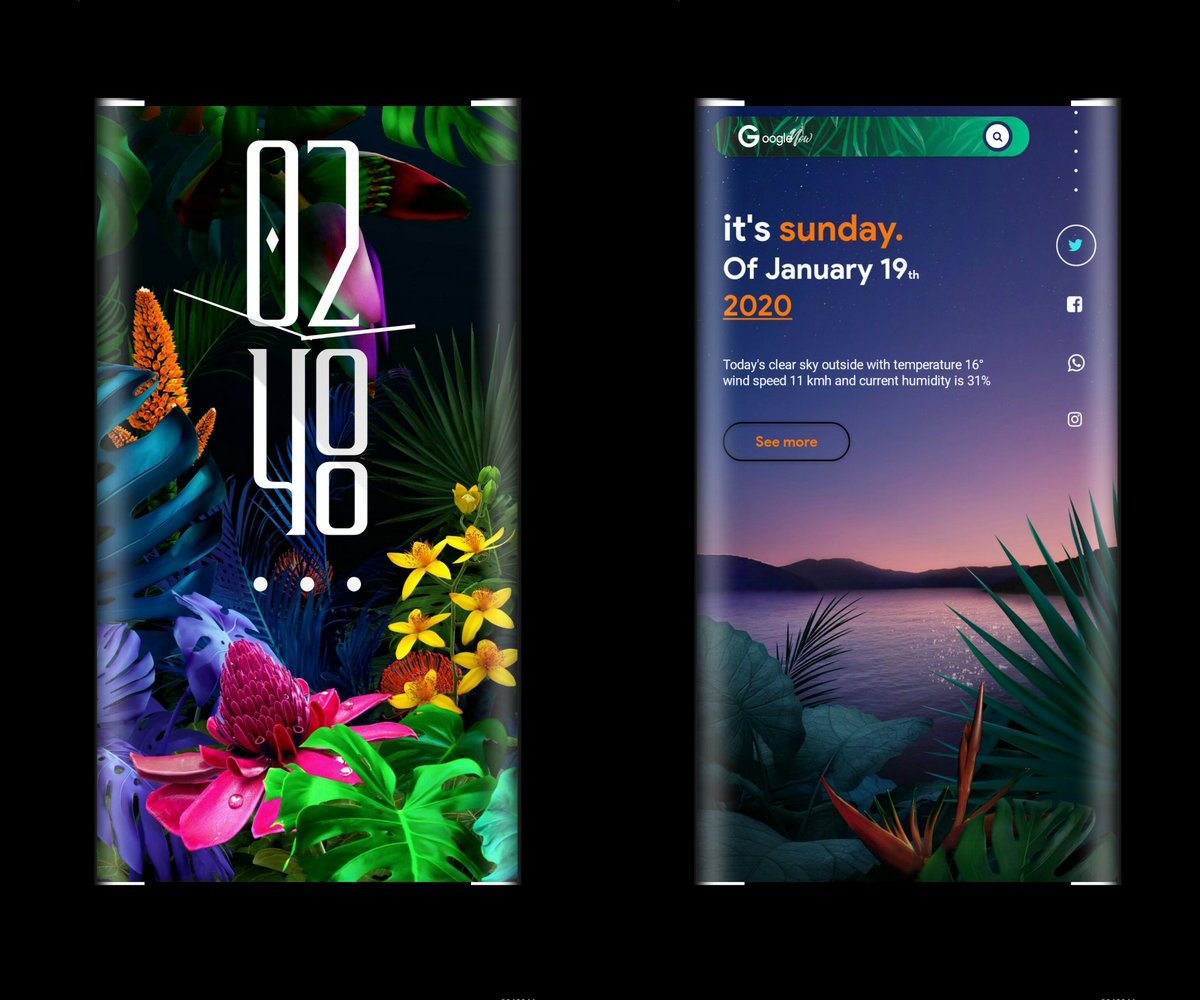 Seamoon757's tweet photo. My Setup # 70 - PARADISE
Page-1
Unity Kwgt
Candycons Icon Pack (as folders)
Page-2
Daily UI Kwgt @ppickCH
Fenix Kwgt (search bar)
(All widgets edited by me)
Wall from WalP App
Template @Robertchandle14
#basep33 #basep34 @EzTech231 @AMagno68 https://t.co/IEyrXhx2Mz