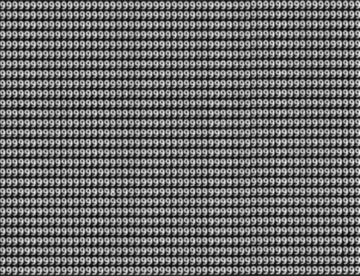 「9」の集合体の中から30秒以内に「8」を探すことができたら天才！！