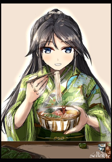 「女の子 麺」のTwitter画像/イラスト(古い順)