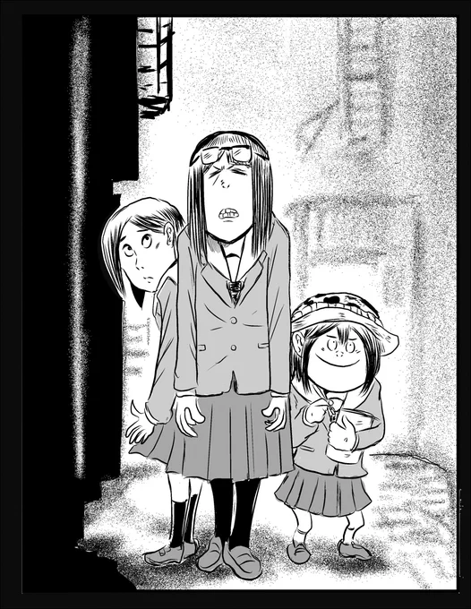 水木しげる風「映像研には手を出すな!」3人とも可愛いけど自分は金森氏推しです。#映像研 #eizouken_anime 