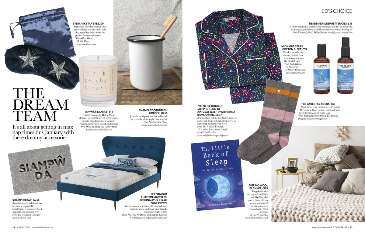 Enjoy a wonderful night's sleep with this dream team of locally sourced accessories 

<a href="/WellfieldBooks1/">Wellfield Bookshop</a>
<a href="/McArthurGlenUK/">McArthurGlen UK</a>
<a href="/PlaceForHomesUK/">The Place For Homes</a>
<a href="/Cath_Kidston/">Cath Kidston</a>
<a href="/TheGoodwashCo/">TheGoodwashCompany™</a>
<a href="/homebykirsty/">home bykirsty</a>
<a href="/OliverBonas/">Oliver Bonas</a>
<a href="/Lisavalhome/">Lisa Valentine Home</a>
<a href="/athena_interior/">Athena Interiors</a>

😴 bit.ly/2TtkyV4