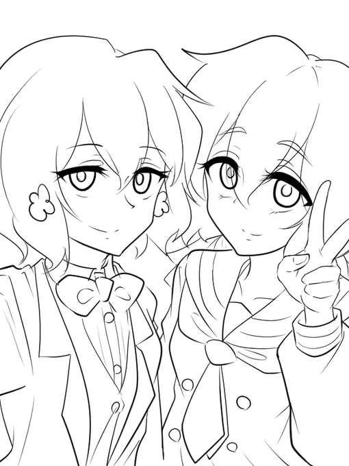 久々に純愛コンビ描いてみたけど
あれこれ描き直してるうちにパースとか色々狂って諦めた(自撮り風にしたかった)。
もう寝よう・・・ 