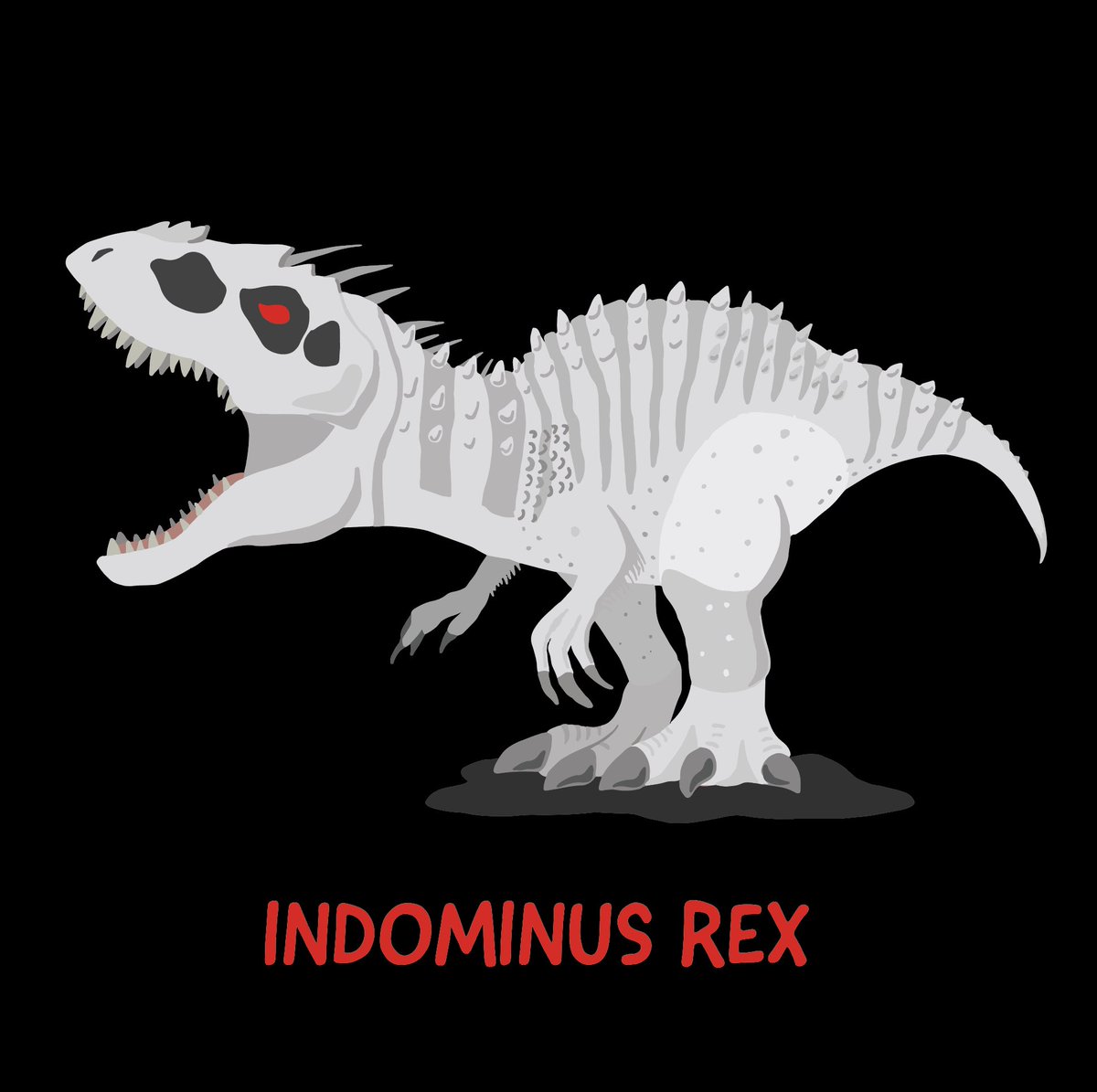 ケータ 恐竜イラストレーター ファンアート 獰猛 制御不能な王 インドミナス レックス ジュラシックワールドに出てくるオリジナルのハイブリッド種 こちらのイラストは ステッカーには採用されません ジュラシックワールドの