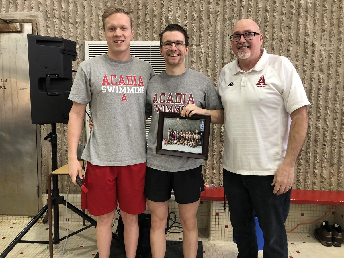 AcadiaAthletics's tweet photo. Today @AcadiaSwimming honoured three graduating swimmers.
.
❤️ Arielle Mersiadis-Carrier.
❤️ Brett Liem.
❤️ Jesse Avery.
.
Congratulations and best of luck in your future endeavours.
.
#AlwaysAnAxewoman #AlwaysAnAxeman #GoAcadiaGo https://t.co/0SxJ2Qa9jG