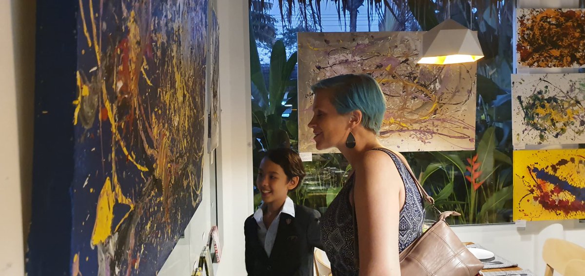 ArtPrinceton's tweet photo. So proud to announce my first Solo Art Exhibition was a success! About 50 guests on opening night and 8 paintings sold! Thank you so much for those who came to see my Art! #abstractart #abstractartist #soloexhibition #soloartexhibition #artexhibition #modernart #prodigyartist https://t.co/8LelUpZqkE