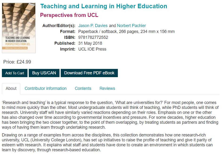 uclpress_ed's tweet photo. A collection of essays on the initiatives @ucl where students learn by discovery through research-based #education. Free D/L here! #openaccess #oaweek2019 #UCLArena #HE @JasonPtrDavies #Connectedcurriculum @UCLLibraries @IOELibrary @DevonDilly @UCLpress https://t.co/quLt2QG8iI https://t.co/JqT0zC6Grd