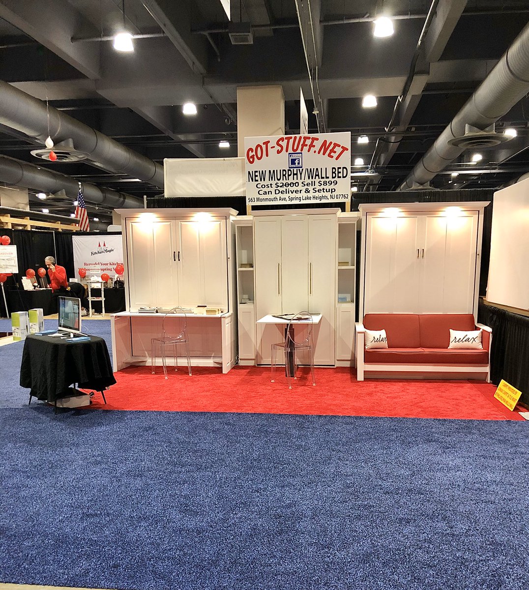 MurphybedsBroR1's tweet photo. As featured on NBC10 news, Booth #321 is ready for the final day of the @PhillyHomeShow We’re here today until 6:00 so don’t miss out on your last opportunity to take advantage of the best deals of the year! #Murphyautodesk #savespace #Deepdiscounts #Murphysofa https://t.co/zXp3kEYjo3