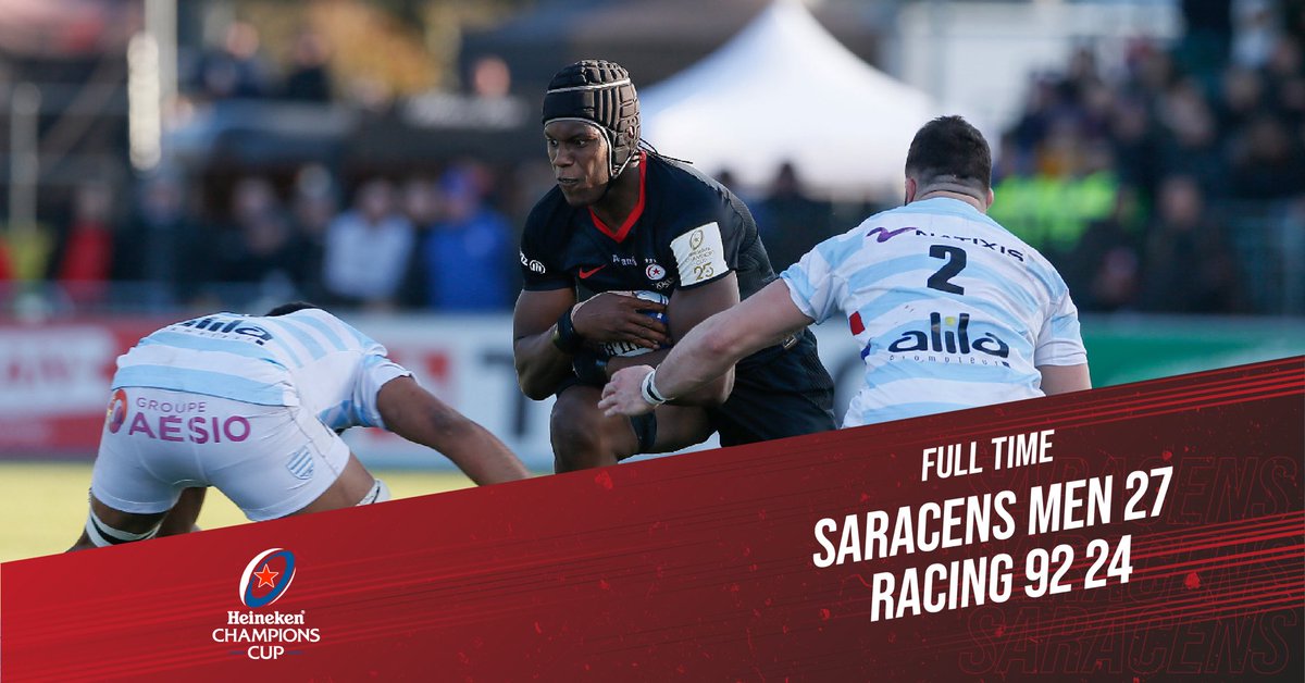 Full Time | Saracens edge out Racing 92 in a nail biting clash at Allianz Park this afternoon