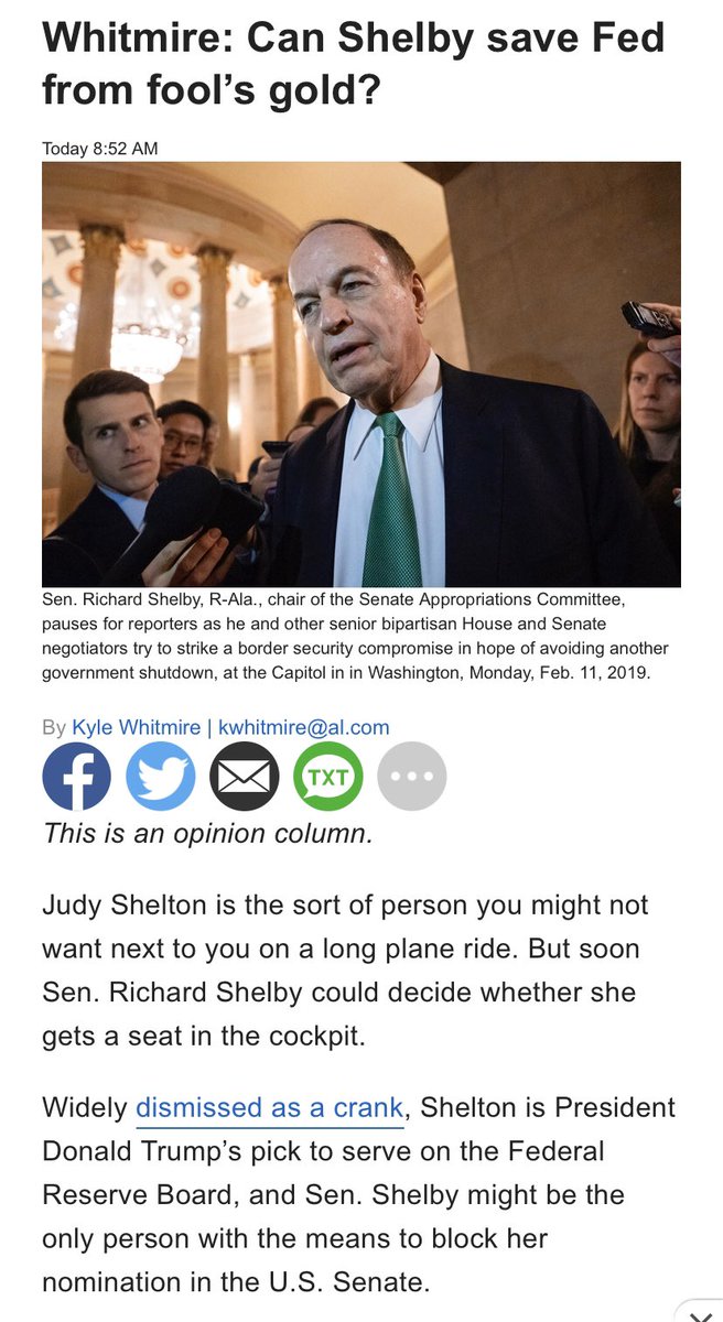 Local press starts weighing in  https://www.al.com/news/2020/01/whitmire-can-shelby-save-fed-from-fools-gold.html?outputType=amp&__twitter_impression=true  @aldotcom