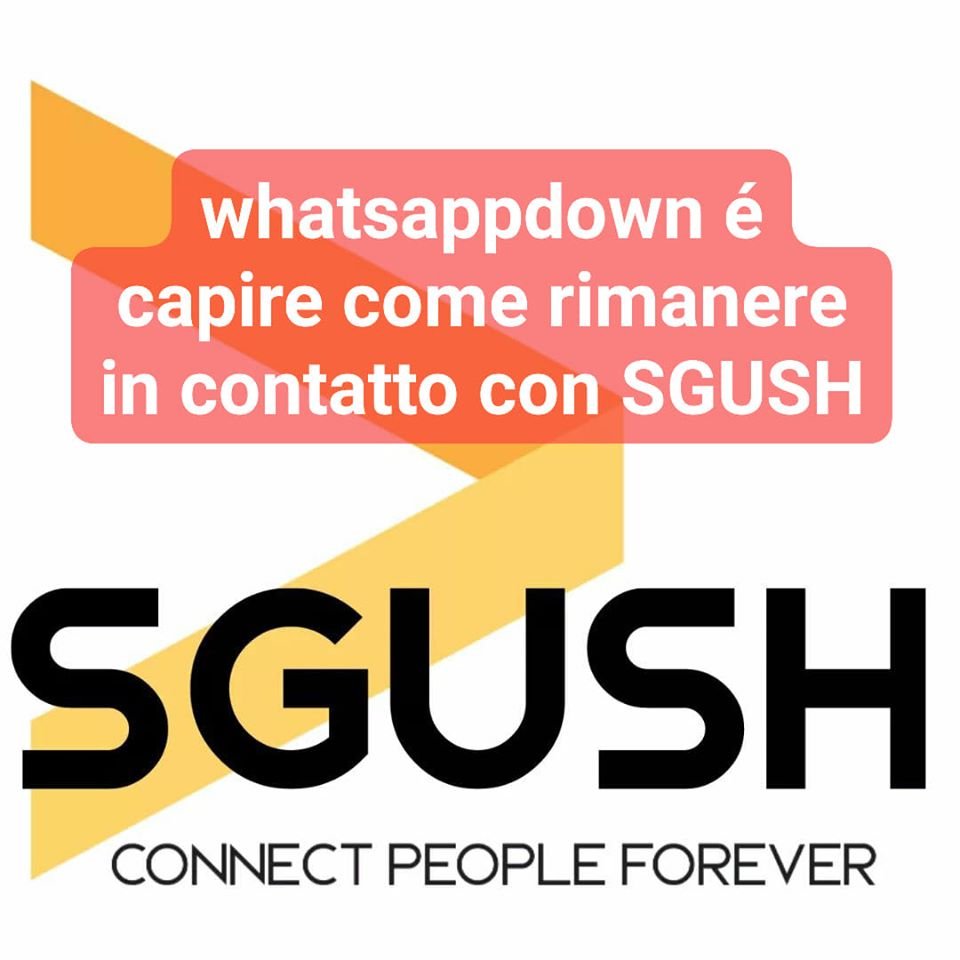 sgushapp's tweet photo. #whatsappdown รจ capire come rimanere in contatto in ogni occasione e per sempre con #sgush
Basta scaricarlo, caricare il tuo profilo e sei sempre in contatto, per ogni social o modo di comunicare.
https://t.co/QG1iHyAXq1 https://t.co/Hi4lpZINoD