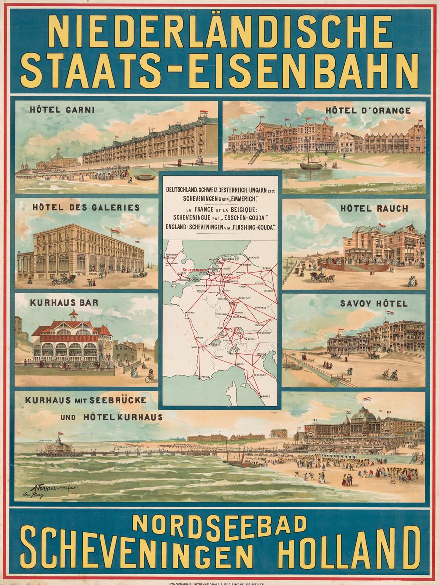 Lijsterstraatje's tweet photo. From a cartographic and tourist vieuwpoint, the city of #TheHague is an interesting object of study.  This is explained by the fact that commercial, municipal and institutional organizations were all involved in the propanda of the city and its seaside resort of #Scheveningen https://t.co/9NUYTmUQIW