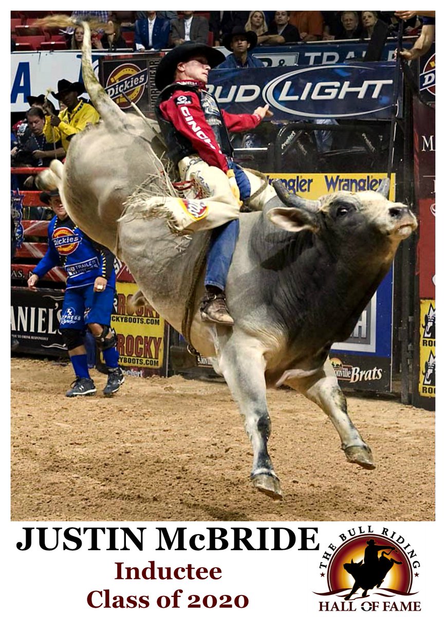 BullRidingHOF's tweet photo. Justin McBride is a Class of 2020 Inductee into The Bull Riding Hall of Fame!
Justin is a 2-time PBR World Champion Bull Rider, winning those championships in 2005 and 2007.
Justin McBride will be inducted into The Bull Riding Hall of Fame on Saturday, May 16th! https://t.co/H2q1hkMYpQ